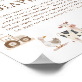 Boerderijdieren Baby shower Spel Late Night Luiers Poster (Hoek)