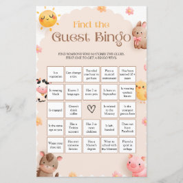 Boerderijdieren Baby shower spel Vind de gast BING