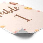 Boerderijdieren Baby shower Tabelnummer Poster (Hoek)