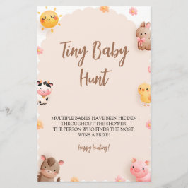 Boerderijdieren Baby shower Tiny Baby Hunt Spel