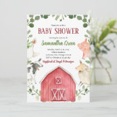 Boerderijdieren Baby Shower Uitnodiging (Staand voorkant)