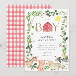 Boerderijdieren Baby Shower Uitnodiging