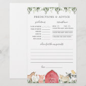 Boerderijdieren Baby shower Voorspellingen en Advi (Voorkant / Achterkant)