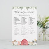 Boerderijdieren Baby shower Wat zit er in je tas (Staand voorkant)