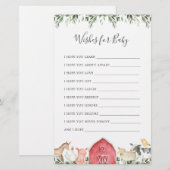 Boerderijdieren Baby shower wensen voor Baby (Voorkant / Achterkant)