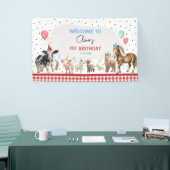 Boerderijdieren Ballon Confetti Boy Verjaardagsfee Spandoek (Beurs)