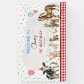 Boerderijdieren Ballon Confetti Boy Verjaardagsfee Spandoek (Verticaal)