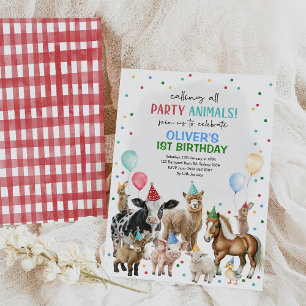 Boerderijdieren Ballonnen Barnyard Boys Verjaardag Kaart