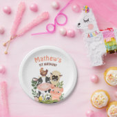 Boerderijdieren Barnyard 1e 2e verjaardag Papieren Bordje (Feest)