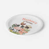 Boerderijdieren Barnyard 1e 2e verjaardag Papieren Bordje (Gekanteld)