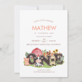 Boerderijdieren Barnyard 1e eerste verjaardag Kaart (Voorkant)