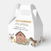 Boerderijdieren Barnyard 1e verjaardag Bedankdoosjes (Achterkant)