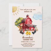 Boerderijdieren Barnyard 1e verjaardag draaien een Kaart (Voorkant)