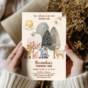 Boerderijdieren Barnyard 1e verjaardag Kaart