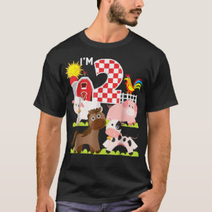 Boerderijdieren Barnyard 2e verjaardag IM 2 jaar o T-shirt