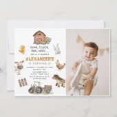 Boerderijdieren Barnyard 3rd Verjaardag Foto Kaart (Voorkant)