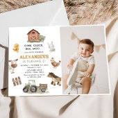 Boerderijdieren Barnyard 3rd Verjaardag Foto Kaart