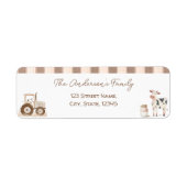 Boerderijdieren Barnyard Baby shower label (Voorkant)