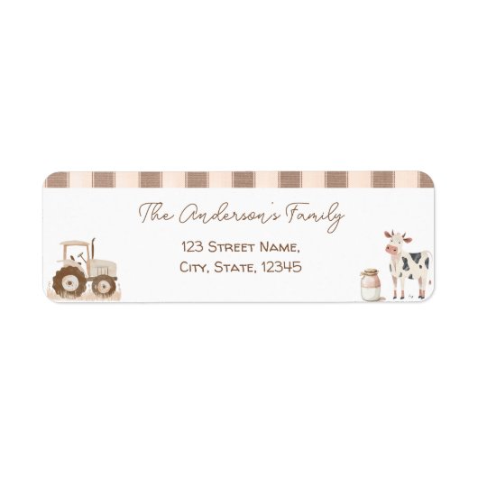 Boerderijdieren Barnyard Baby shower label (Voorkant)