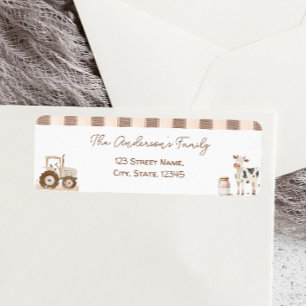 Boerderijdieren Barnyard Baby shower label