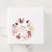 Boerderijdieren Barnyard Balloon Verjaardagsfeest Bedankjes Labels (In situ)