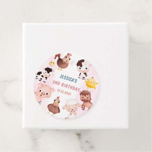 Boerderijdieren Barnyard Balloon Verjaardagsfeest Bedankjes Labels (In situ)