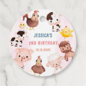 Boerderijdieren Barnyard Balloon Verjaardagsfeest Bedankjes Labels (Voorkant)
