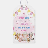 Boerderijdieren Barnyard Balloon Verjaardagsfeest Cadeaulabel (Achterkant)