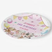 Boerderijdieren Barnyard Balloon Verjaardagsfeest Papieren Bordje (Gekanteld)