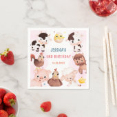 Boerderijdieren Barnyard Balloon Verjaardagsfeest Servet (Insitu)