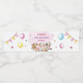 Boerderijdieren Barnyard Balloon Verjaardagsfeest Waterfles Etiket (Enkel label)