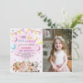 Boerderijdieren Barnyard Balloon Verjaardagsfoto Kaart (Staand voorkant)