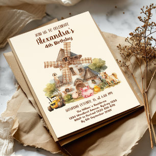 Boerderijdieren Barnyard Bash Ranch Verjaardagsfee Kaart