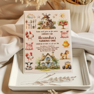 Boerderijdieren Barnyard Bash Ranch Verjaardagsfee Kaart