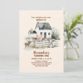 Boerderijdieren Barnyard Bash Ranch Verjaardagsfee Kaart (Staand voorkant)