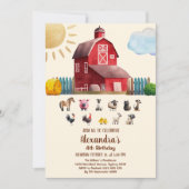 Boerderijdieren Barnyard Bash Ranch Verjaardagsfee Kaart (Voorkant)