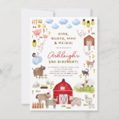 Boerderijdieren Barnyard Bash Verjaardagsfeestje Kaart (Voorkant)