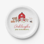 Boerderijdieren Barnyard Bash Verjaardagsfeestje Papieren Bordje (Voorkant)