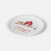 Boerderijdieren Barnyard Bash Verjaardagsfeestje Papieren Bordje (Gekanteld)