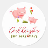 Boerderijdieren Barnyard Bash Verjaardagsfeestje Ronde Sticker (Voorkant)