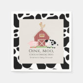 Boerderijdieren Barnyard Beige Baby shower papier Servet (Voorkant)