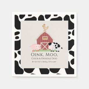 Boerderijdieren Barnyard Beige Baby shower papier Servet
