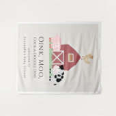 Boerderijdieren Barnyard Beige Baby Shower Welkom Wandkleed (Voorkant (horizontaal))