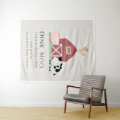 Boerderijdieren Barnyard Beige Baby Shower Welkom Wandkleed (In Situ (horizontaal))