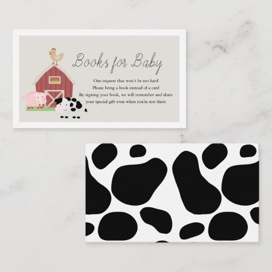 Boerderijdieren Barnyard Beige Boeken voor Baby sh Informatiekaartje (Voorkant / Achterkant)