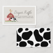 Boerderijdieren Barnyard Beige Luier Raffle Ticket Informatiekaartje (Voorkant / Achterkant)