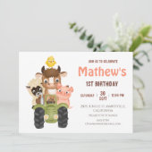 Boerderijdieren Barnyard Birthday Kaart (Staand voorkant)