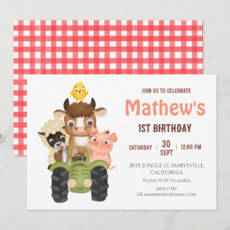 Boerderijdieren Barnyard Birthday Kaart