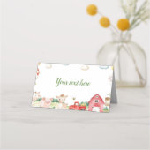 Boerderijdieren Barnyard Birthday Party Food Tent Plaatskaartje (Achterkant)