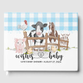 Boerderijdieren Barnyard Blue Baby shower Gastenbo Gastenboek (Voorkant)